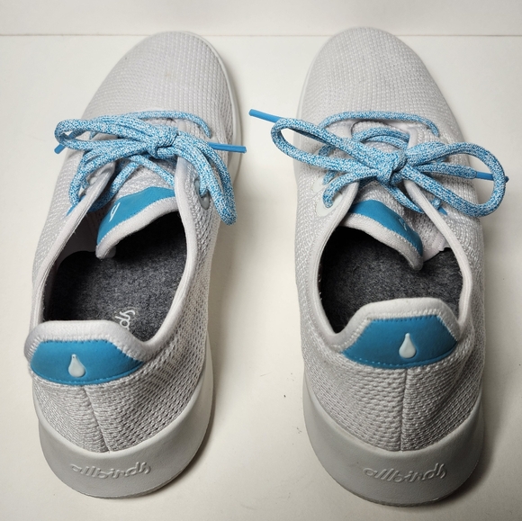 Allbirds Mens Tree Runner White & Blue Sneakers Just Water Collaboration - Picture 7 of 15